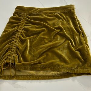 Free people mustard green velvet skirt - NEW